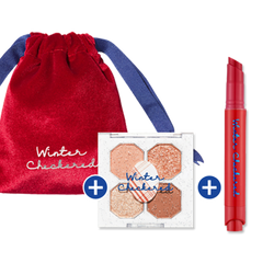 [Etude] Winter Check Special Pouch Kit (Play Color Eyes Mini Winter Check + Syrup Glossy Balm + Red Velvet Pouch)