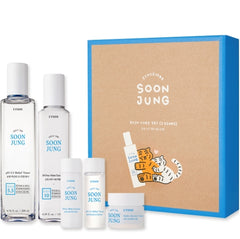 [Etude] SoonJung Skin Care Tiger Energy Set (2 kinds) (Ph 5.5 Relief Toner 200ml + 10-Free Moist Emulsion 130ml + 3 free gifts)